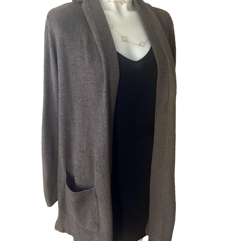 Barefoot Dreams Soft Hooded Cardigan Hooded Small Grey